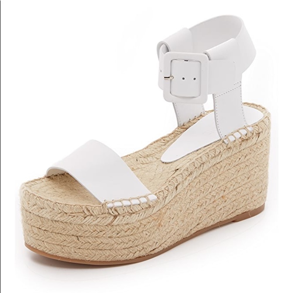 Vince Abbey white leather wedge sandals sz. 8